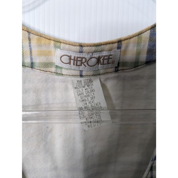Vintage 90's Cherokee Plaid Striped Print Vest Cotton Canvas  Size Medium - Picture 5 of 7